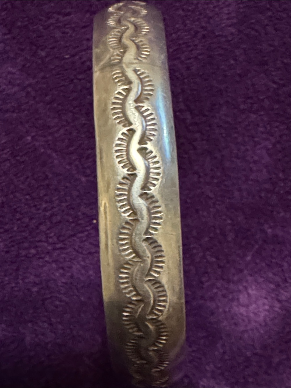 925 Sterling silverEtched Bangle Bracelet - Picture 5 of 5
